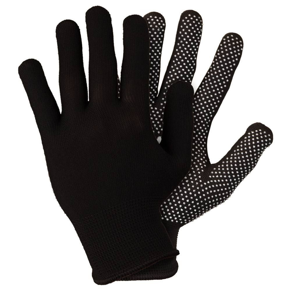 Рукавички трикотажні з точковим ПВХ покриттям р8 Мікроточка (чорні) КРАТНО 12 парам 9442941