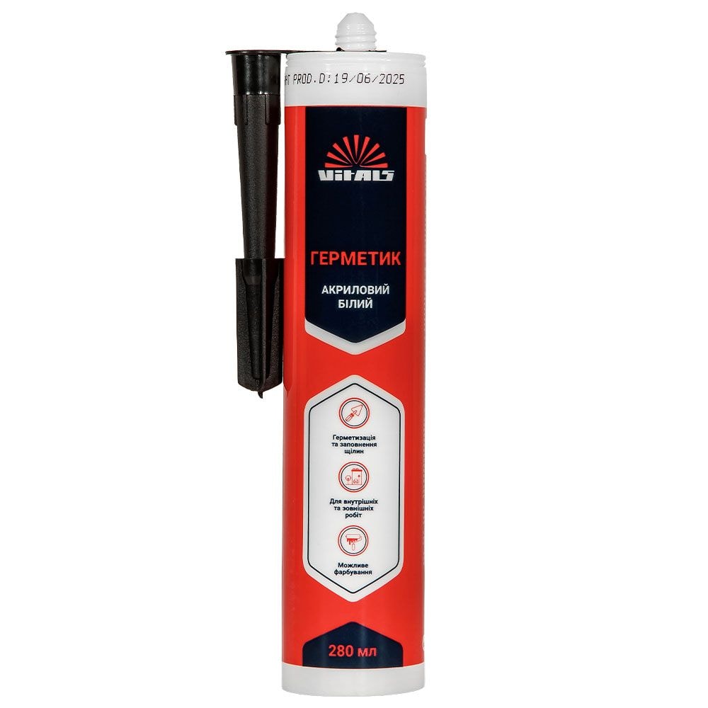 Герметик акриловий білий 280 мл Vitals Fix 224441