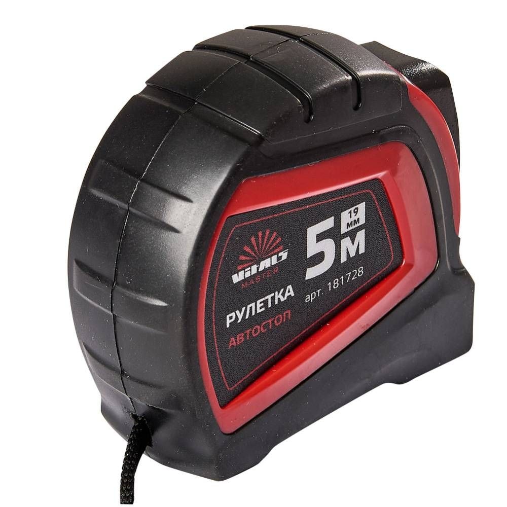 Рулетка 5 м x 19 мм автостоп Vitals Master 181728