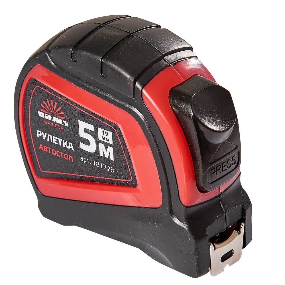 Рулетка 5 м x 19 мм автостоп Vitals Master 181728