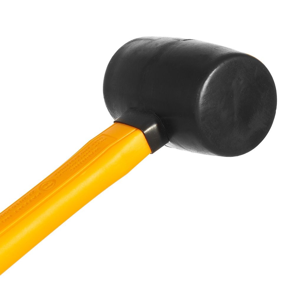 Киянка гумова 220 гр чорна, фіберглас INGCO HRUH8208.