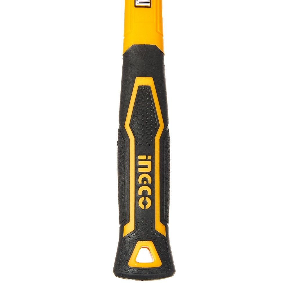 Киянка гумова 220 гр чорна, фіберглас INGCO HRUH8208.