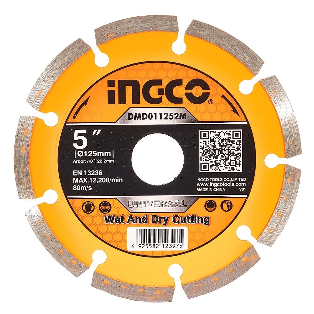 Диск алмазний сегментний 125x7,5x22,2 INGCO DMD011252M