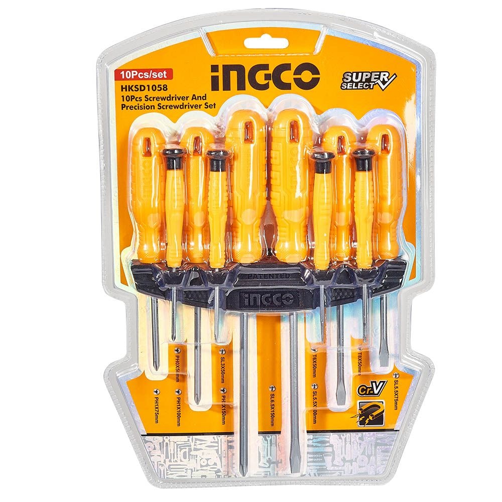 Набір викруток 10 шт. INGCO Super Select HKSD1058