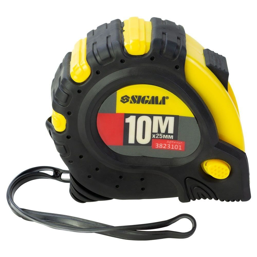 Рулетка магнітна фіксатор + гальмо 10м?25мм 3823101