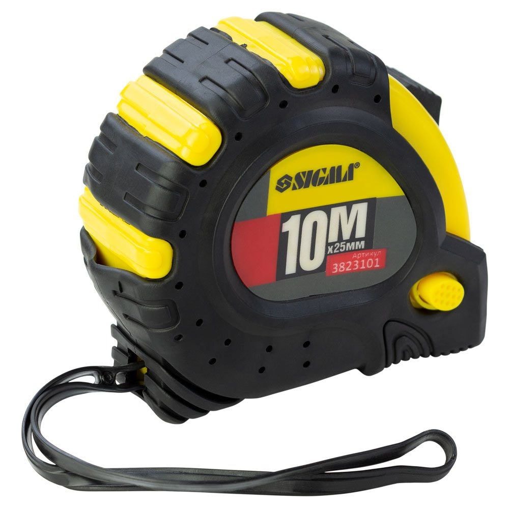 Рулетка магнітна фіксатор + гальмо 10м?25мм 3823101