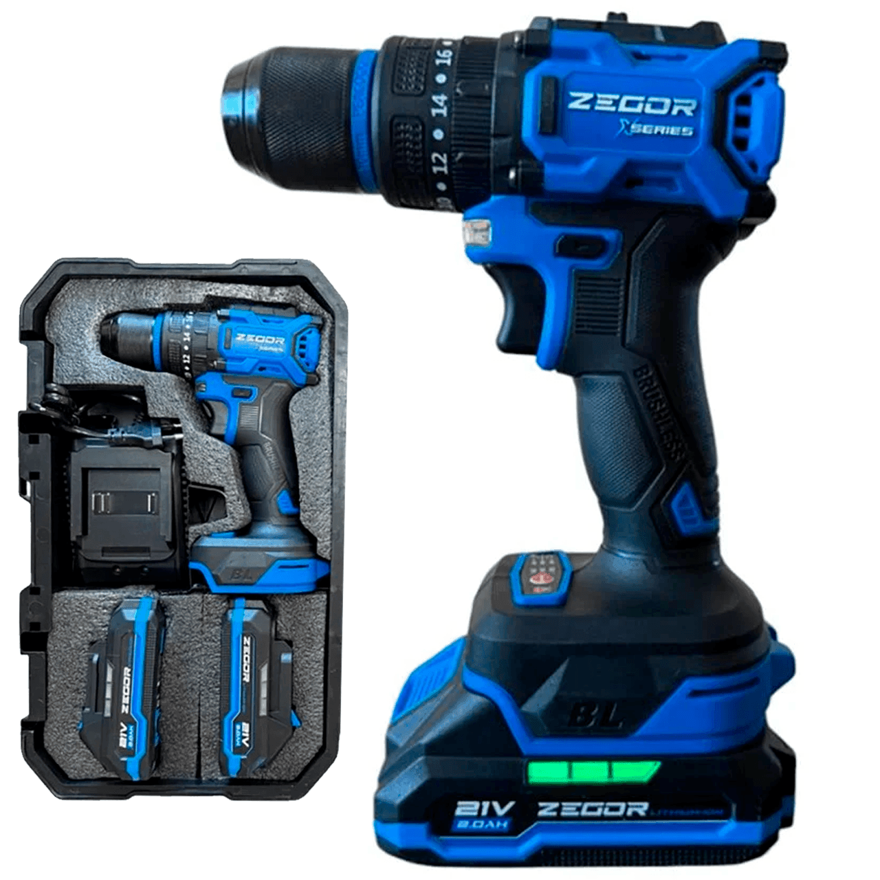 Шуруповерт акумуляторний CDAX-21BLH (ZEGOR) 4111