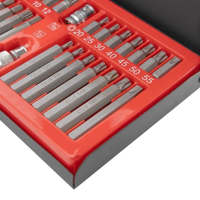 Набір зірок і шестигранників STORM, Cr-V, 40 од. (TORX, HEX, SPLINE) ET-8040