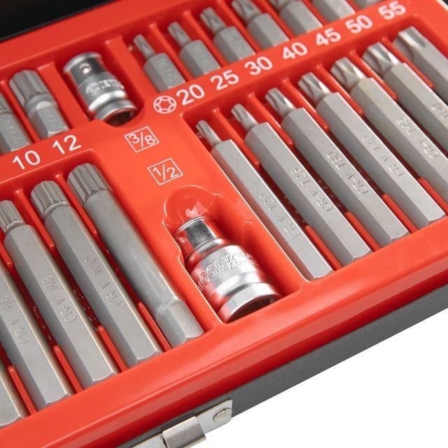 Набір зірок і шестигранників STORM, Cr-V, 40 од. (TORX, HEX, SPLINE) ET-8040