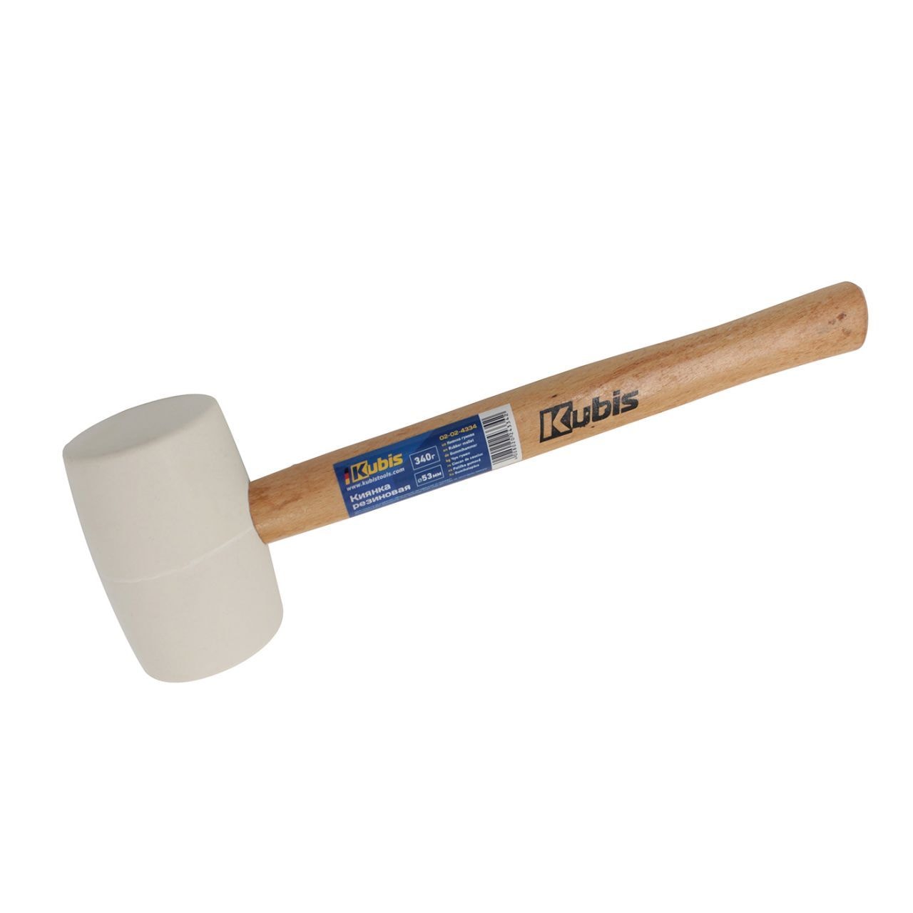 Киянка гумова 340 г, 53 мм, біла гума, дерев'яна ручка 02-02-4334
