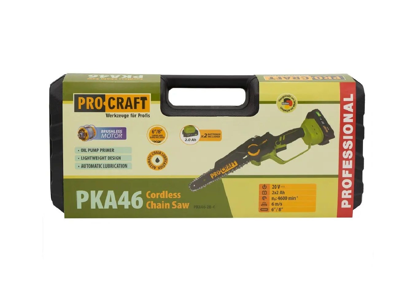 Набір Пила ланцюгова акум.PКA-46 ВМС(з 2 акб та з/п)/кейс\Олива ланцюг 200мл. 9981023