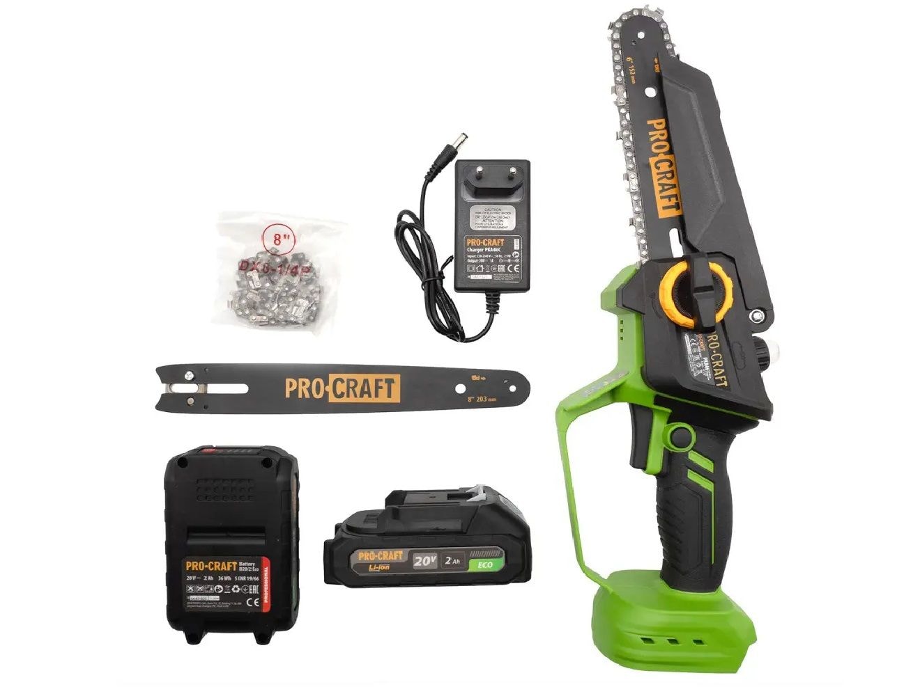 Набір Пила ланцюгова акум.PКA-46 ВМС(з 2 акб та з/п)/кейс\Олива ланцюг 200мл. 9981023