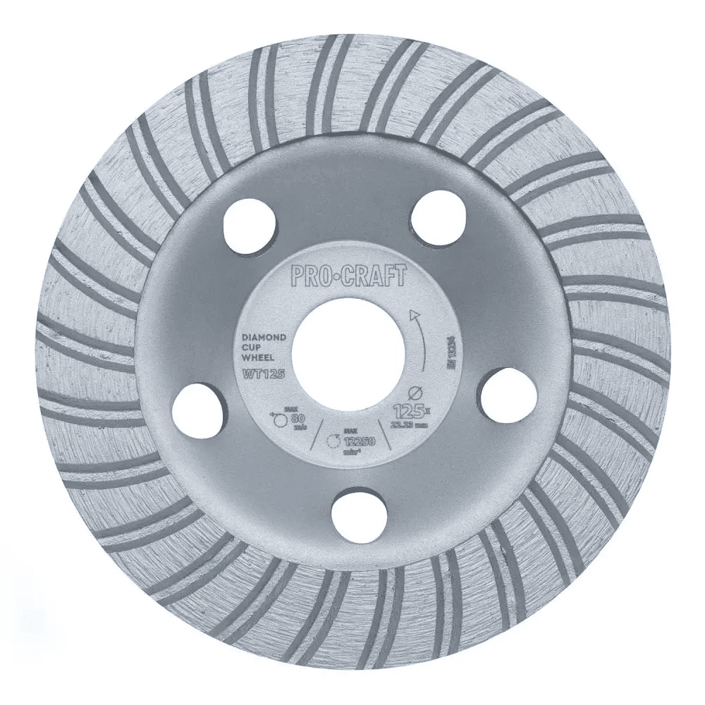 Чаша алмазна шліфувальна PROCRAFT WT-125 Turbo WT1250