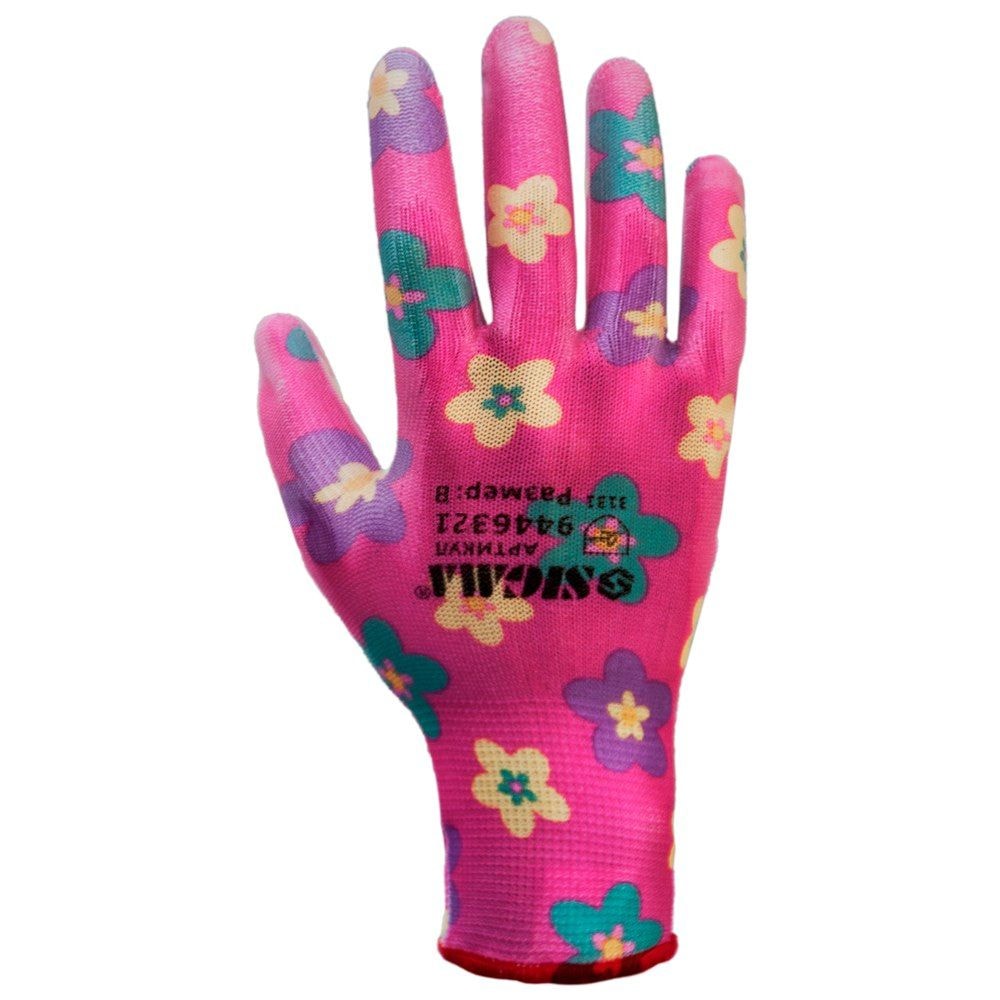 Рукавички трикотажні з частковим ПУ покриттям р8 (червоні манжет) 9446321