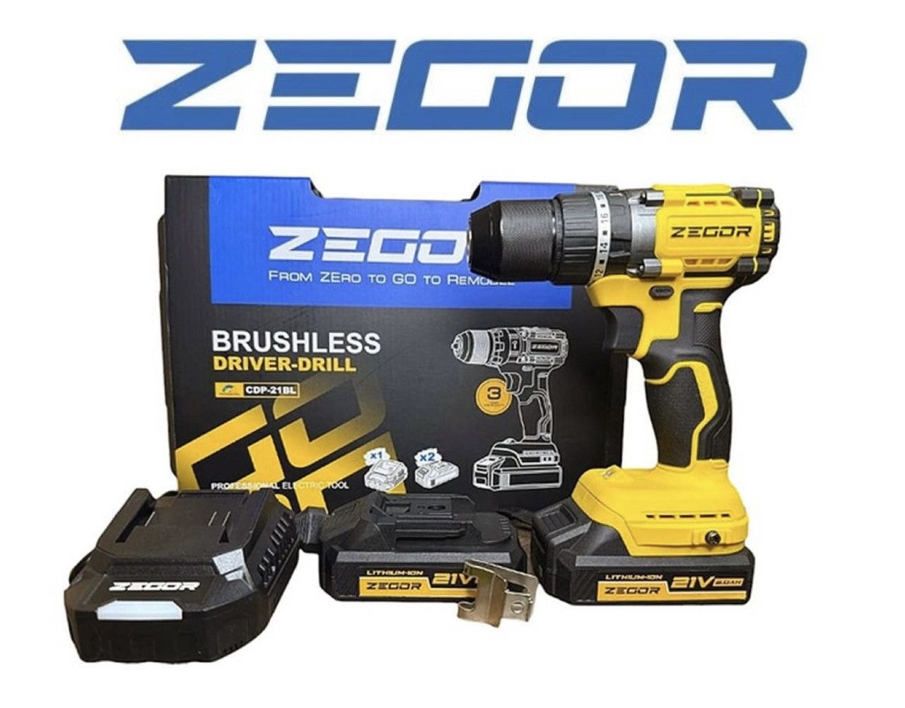 Шуруповерт акумуляторний CDP-21BL (ZEGOR) 3892