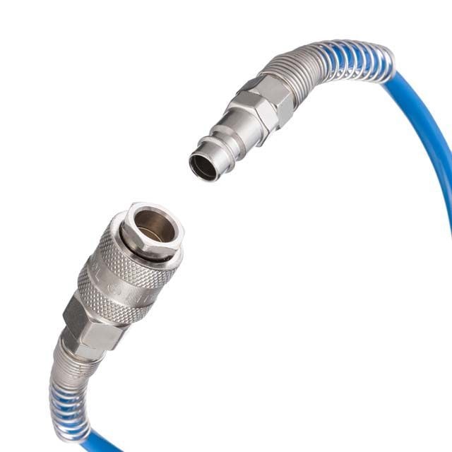 Набір пневмоінструментів 6 од., пістолет для накачування шин, продувальний пістолет, шланг поліуретановий 5м, три наконечники РТ-1500