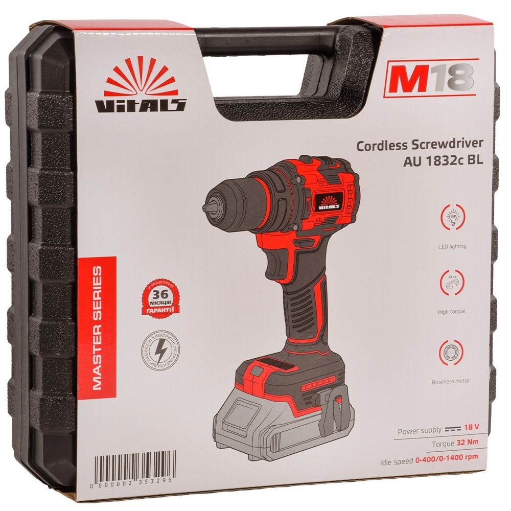Дриль-шуруповерт акумуляторний Vitals Master AU 1832c BL 235329