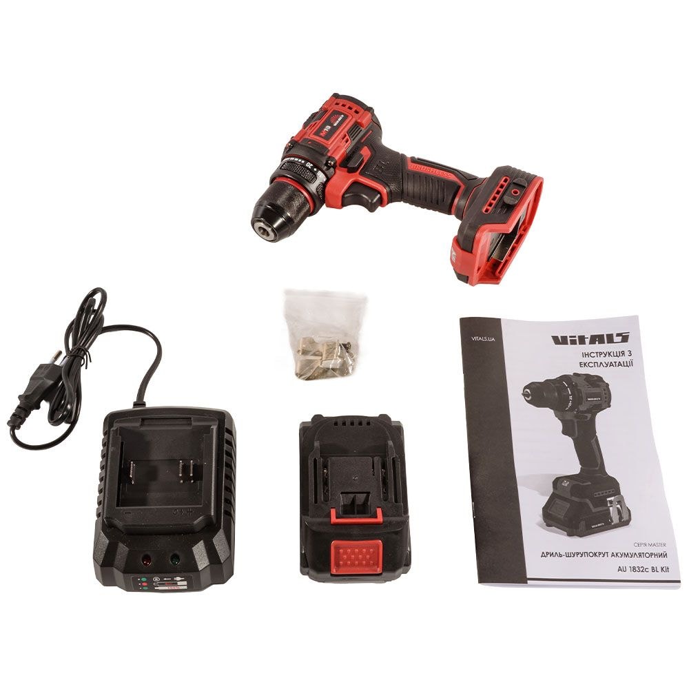 Дриль-шуруповерт акумуляторний Vitals Master AU 1832c BL Kit 235330