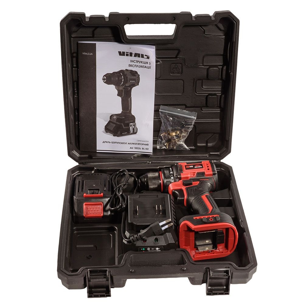 Дриль-шуруповерт акумуляторний Vitals Master AU 1832c BL Kit 235330