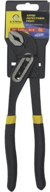 Кліщі переставні профі 300 мм, фосфатовані, обливні рукоятки СТАЛЬ 81012