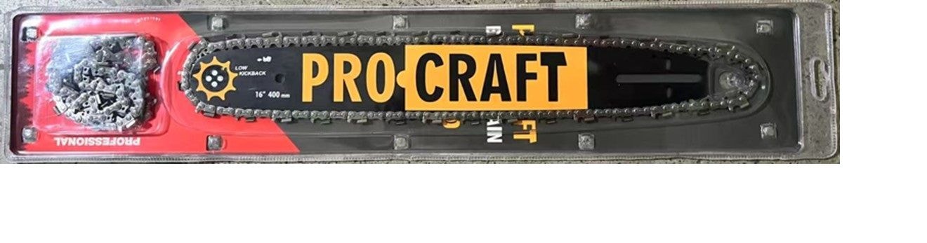 Шина 16 (40см) 64 ланок, 1,5 товщина, 0,325 крок. + 2 ланцюга PROCRAFT FULL SET CH16-325 (FULL)