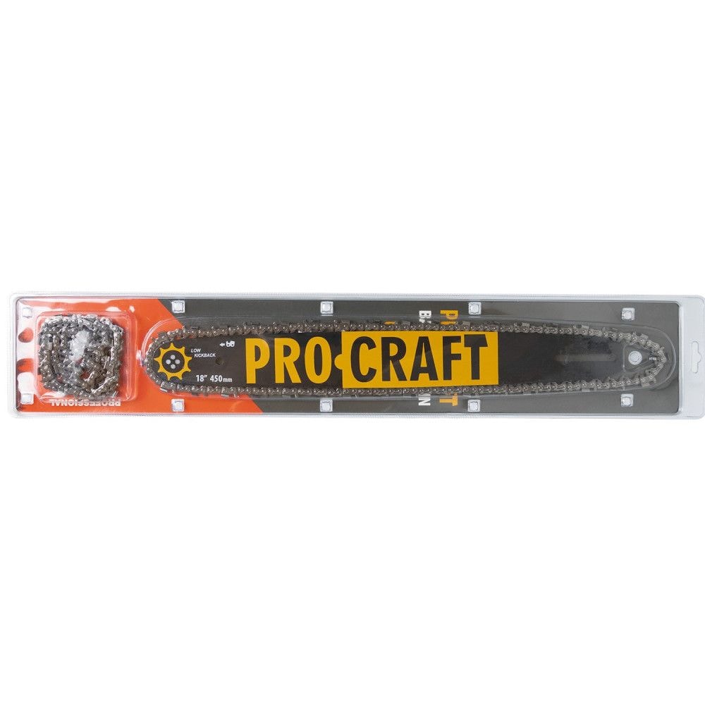 Шина 18 (45см) 72 ланок, 1,5 товщина, 0,325 крок + 2 ланцюга PROCRAFT FULL SET CH18-325 (FULL)