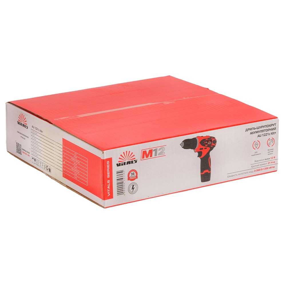 Дриль-шуруповерт акумуляторний Vitals AU 1221c Kit+ 235336