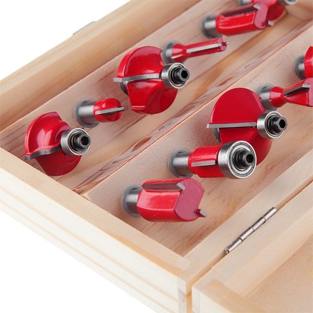 Набір фрез кінцевих по деревині, 12 шт. HT-0071