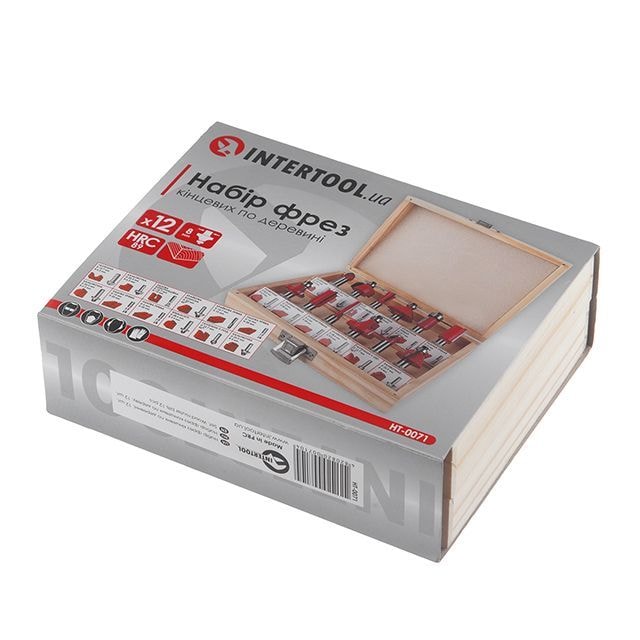 Набір фрез кінцевих по деревині, 12 шт. HT-0071