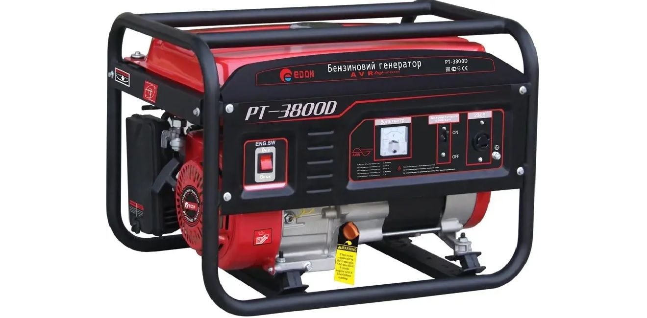 Генератор EDON, 2,8 кВт-3,0 кВт, мідь, ручний старт PT-3800D