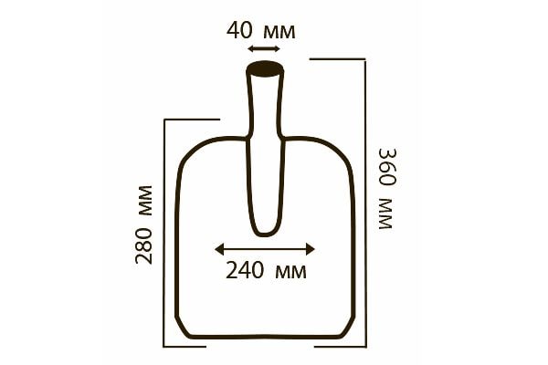 Лопата совкова 360?240?1.3мм 0.8кг Grad 5049265