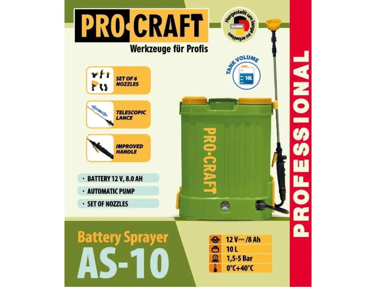 Обприскувач акумуляторний PRO-CRAFT AS-10 (2026) 000010