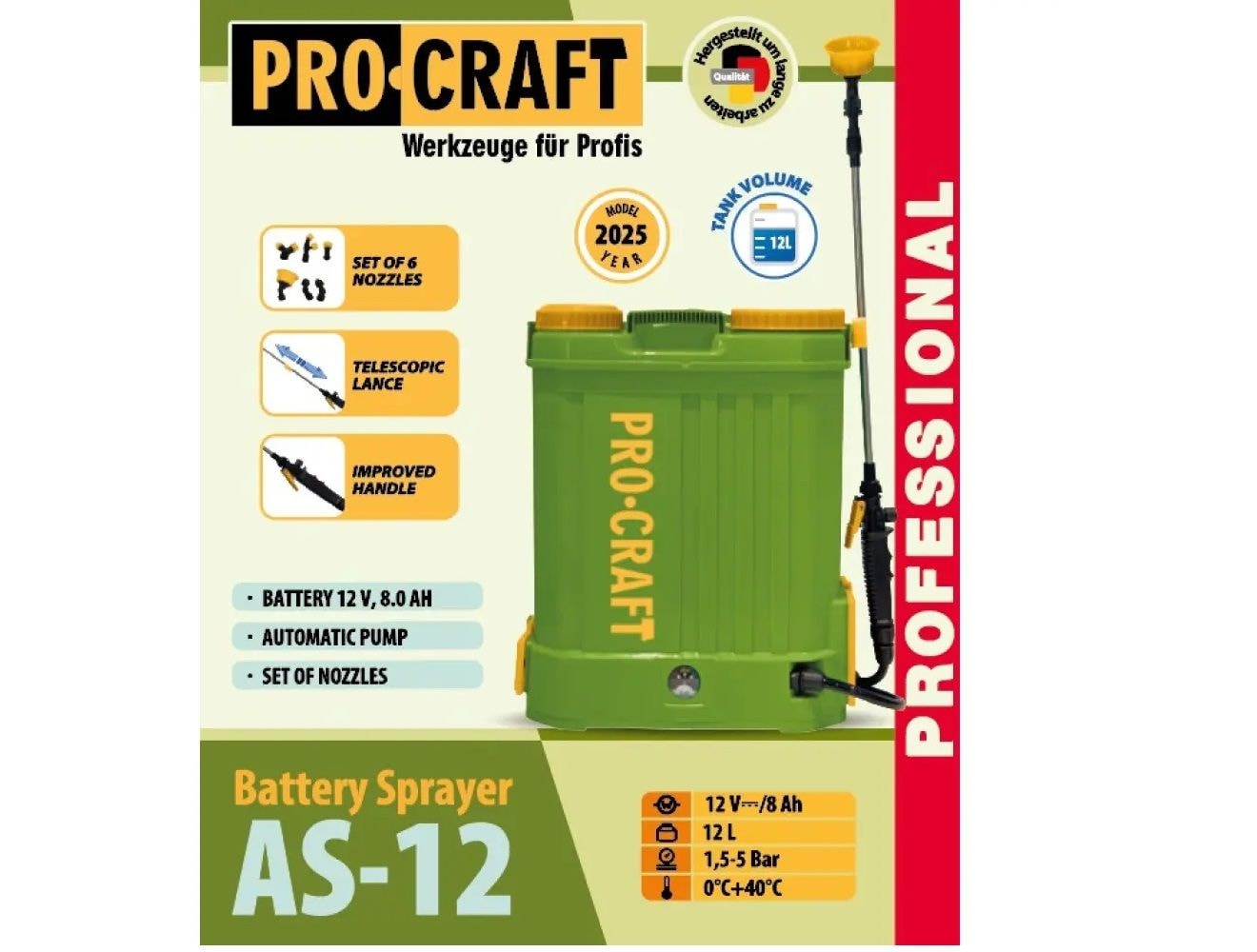 Обприскувач акумуляторний PRO-CRAFT AS-12(2026) 001203