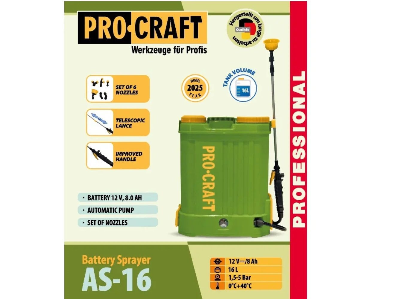 Обприскувач акумуляторний PRO-CRAFT AS-16 (2026) 000163