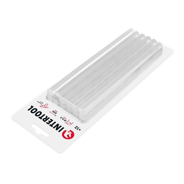 Комплект клейових стрижнів прозорих, 11,2*200 мм, 12 шт.(ціна за 1шт.) RT-1020