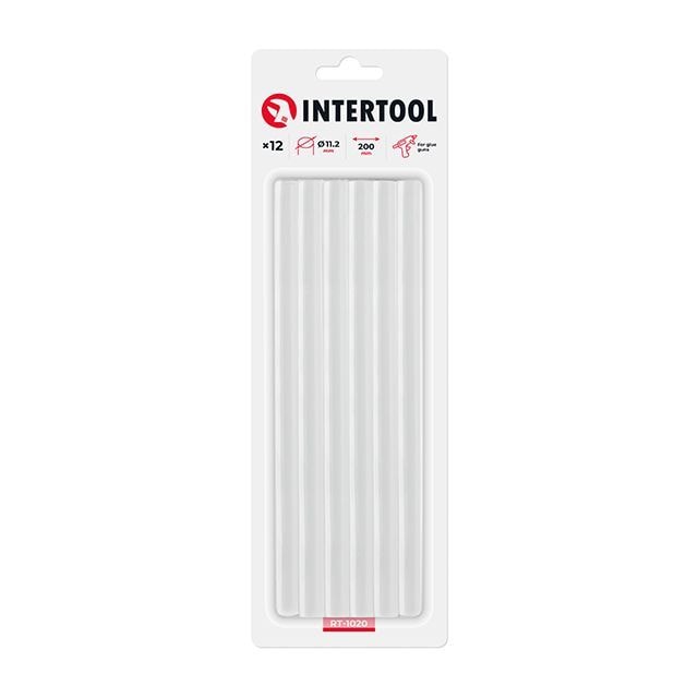 Комплект клейових стрижнів прозорих, 11,2*200 мм, 12 шт.(ціна за 1шт.) RT-1020