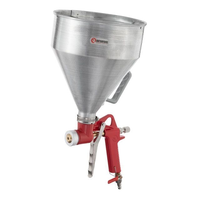 Розпилювач штукатурний пневматичний, форсунки: 4, 6, 8 мм, верхній металевий бачок, 6000 мл, 3-6 атм PT-0401