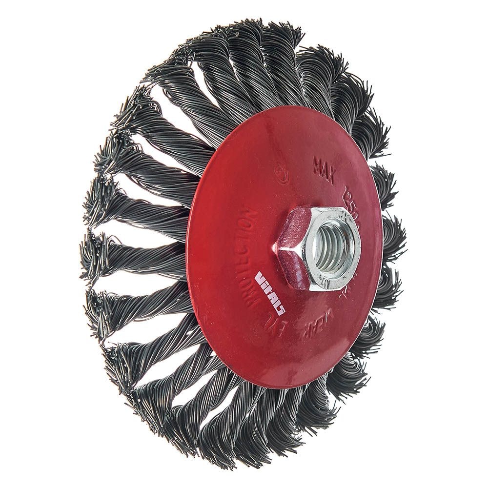 Щітка конічна Vitals плетена сталь 125 мм М14, 0.5 мм 174513