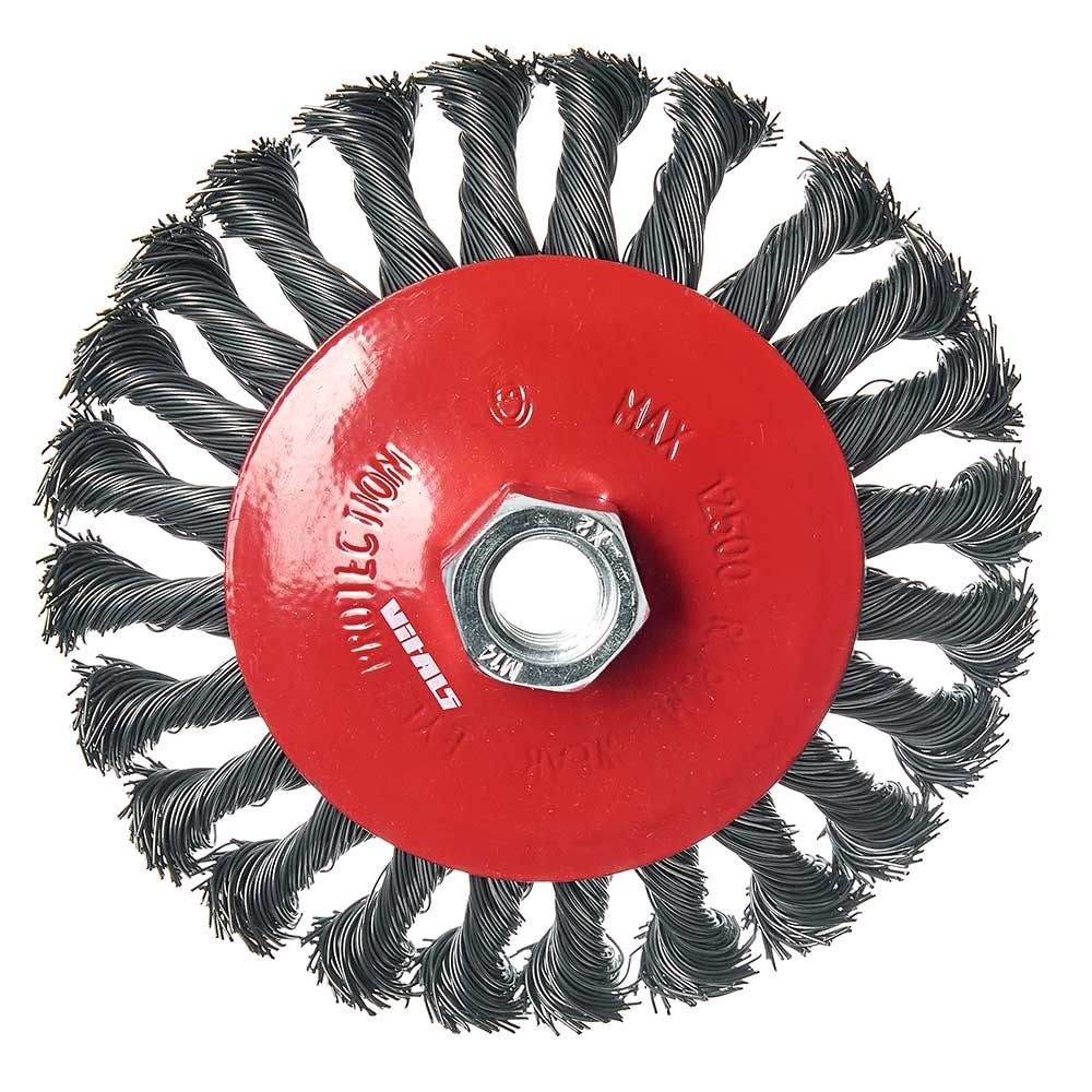 Щітка конічна Vitals плетена сталь 125 мм М14, 0.5 мм 174513