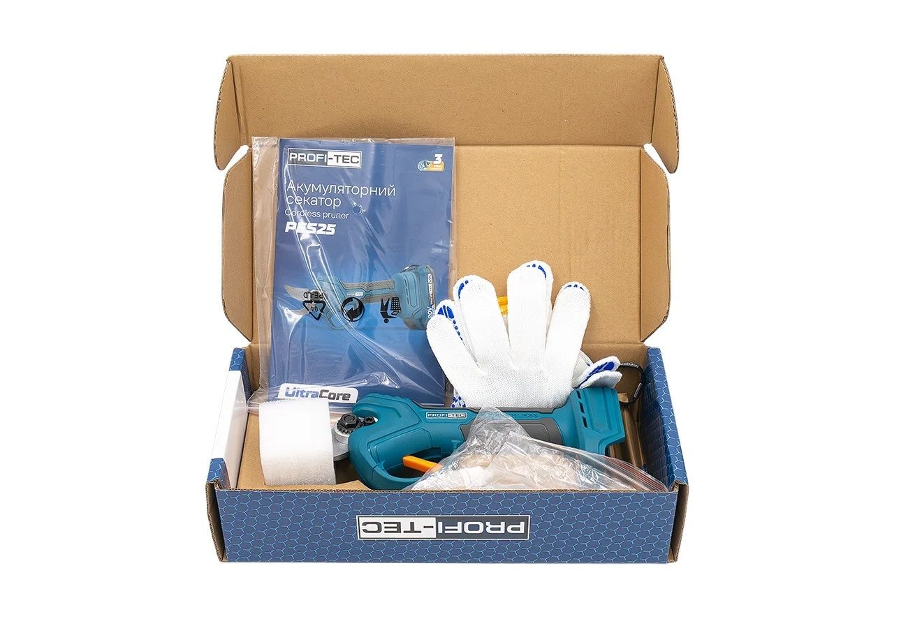 Акумуляторний секатор PROFI-TEC PES25, без акк та ЗП, коробка 007629