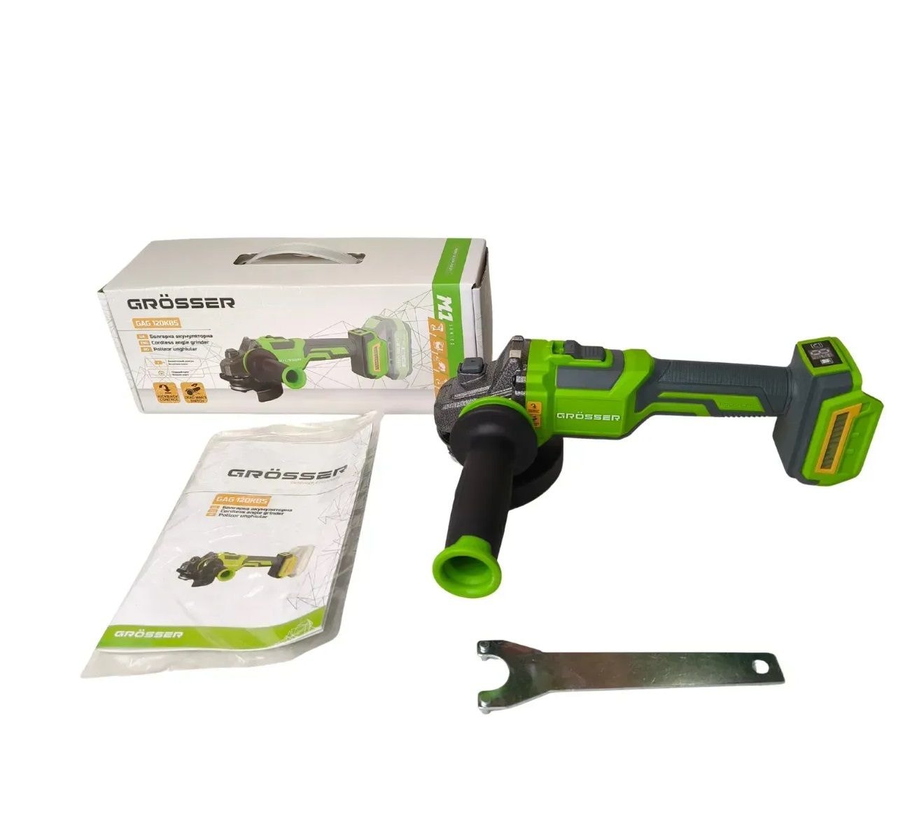 Шліфмашина кутова GAG120KBS Grosser, 125мм, 3000-9800об/хв, плавний пуск, М1, BL, DMS G0309