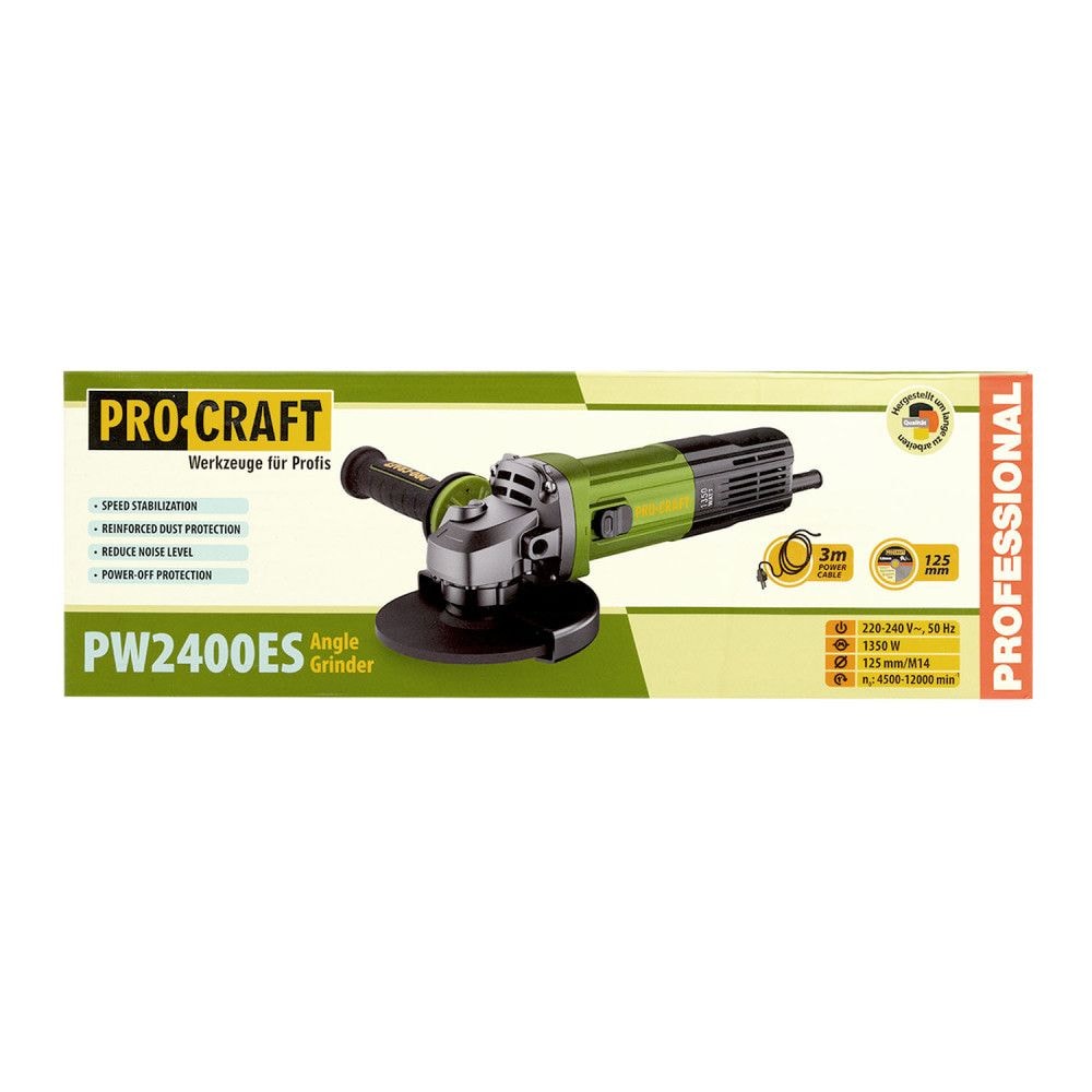 Шліфмашина кутова PRO-CRAFT PW-125/2400 ES 024003