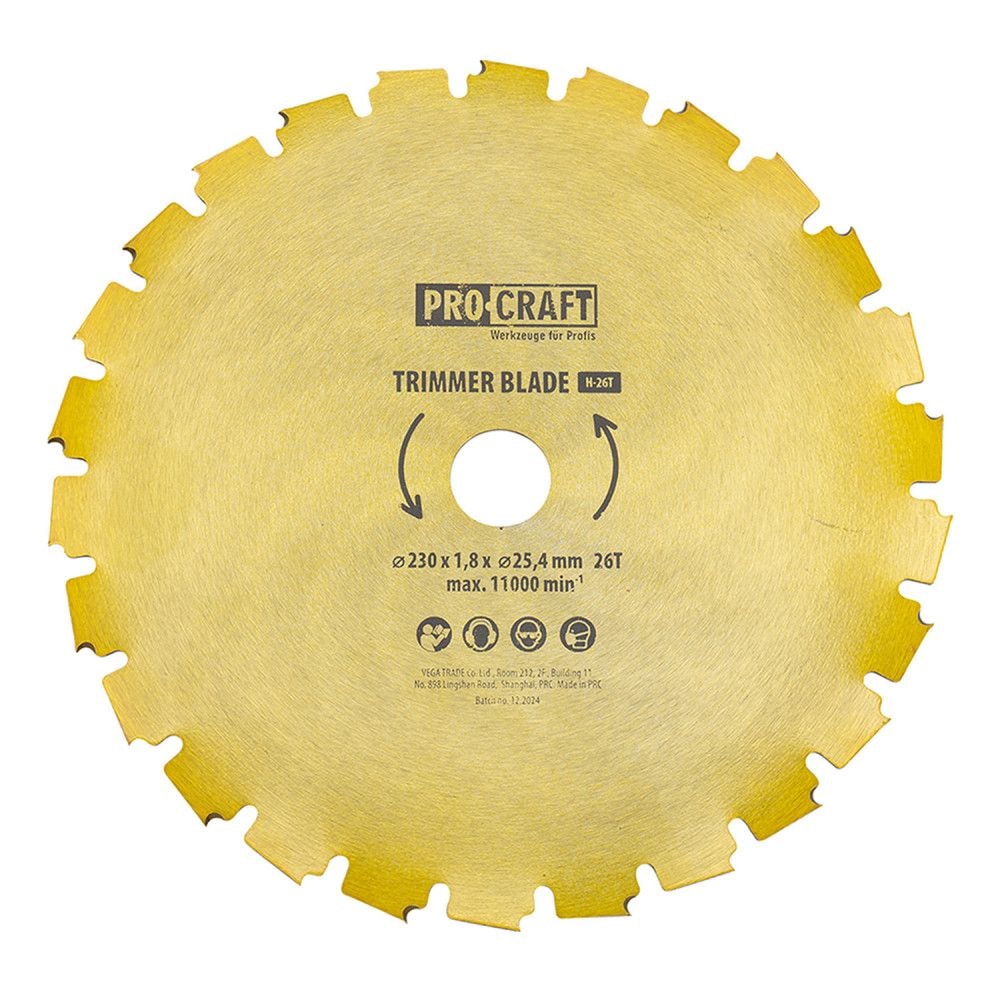 Ніж 26Т під напилок (D230*25.4) PROCRAFT H-26T