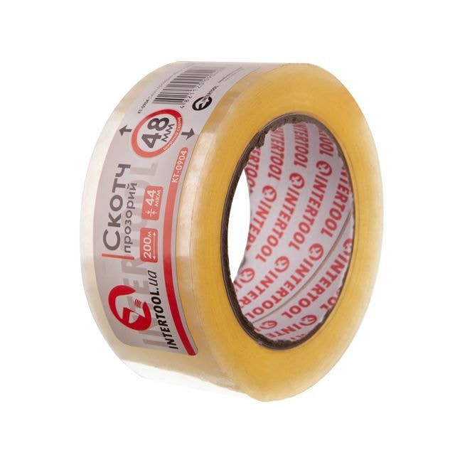 Скотч прозорий, 200 м х 48 мм, 44 мкм KT-0904