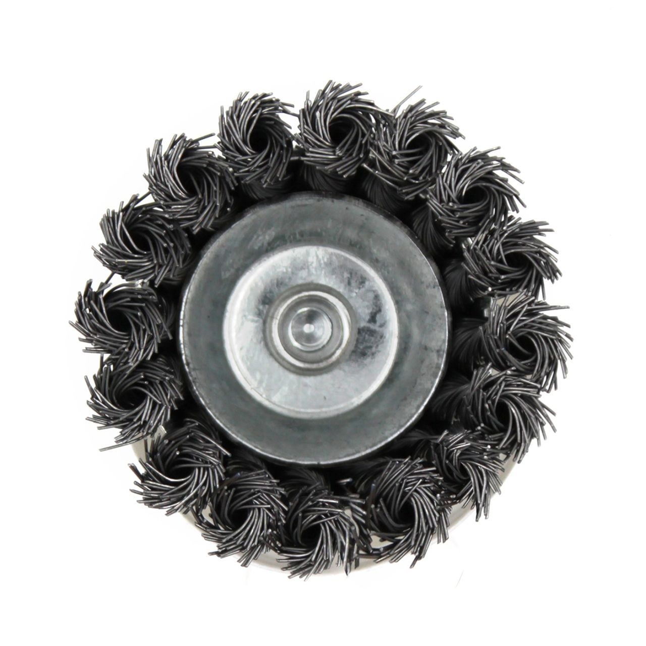 Щітка-крацовка чашкова для дрилі ? 100 мм, сталева жгутована 07-06-3100