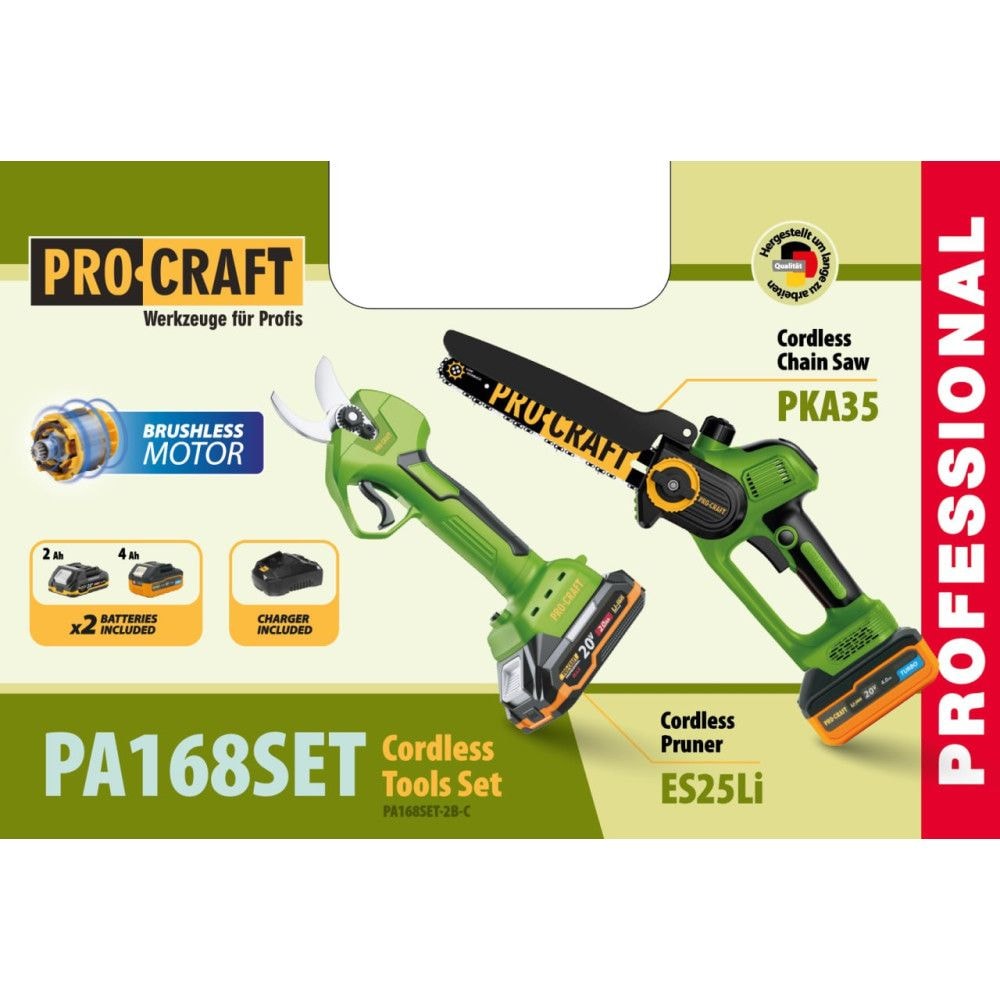 Набір акумуляторного інструменту PRO-CRAFT PA-168SET (2 АКБ) (пила та секатор) 032168
