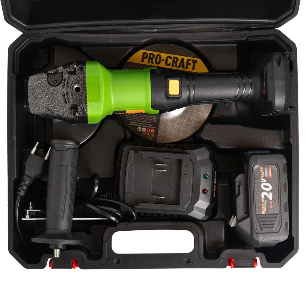Шліфмашина акум. PRO-CRAFT PGA-20 (1 АКБ 20 4А/г O 125mm) кейс 030299