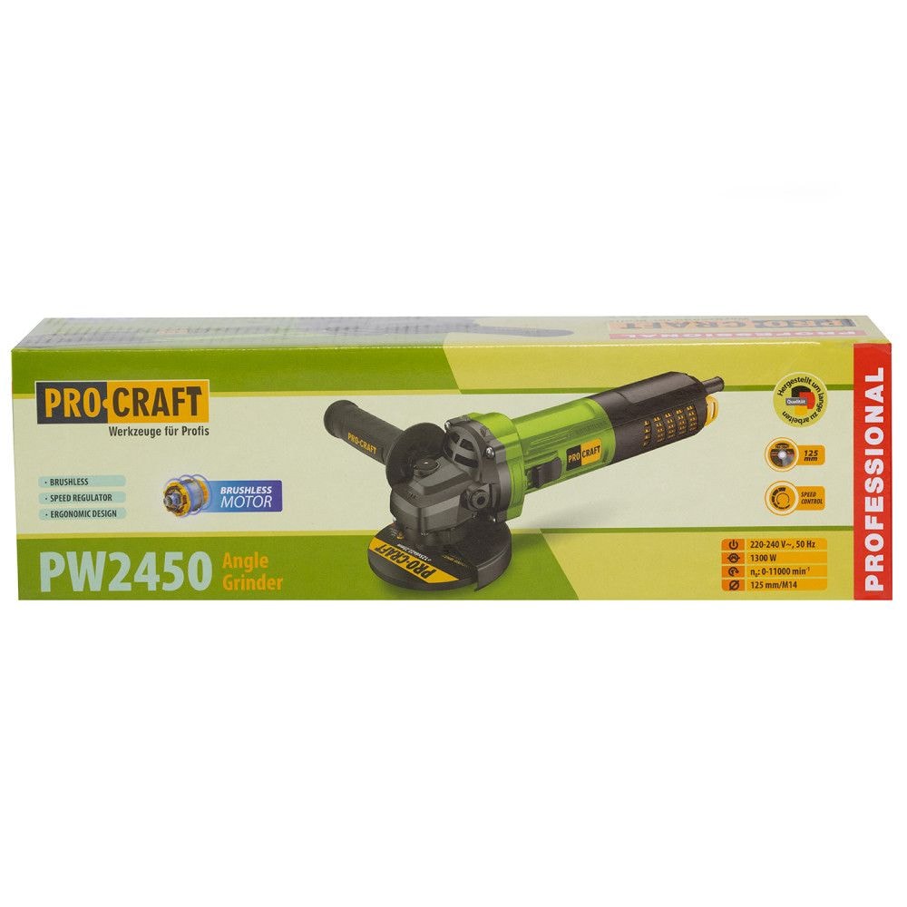 Шліфмашина кутова PRO-CRAFT PW-2450 (безщіткова O 125mm) 002450