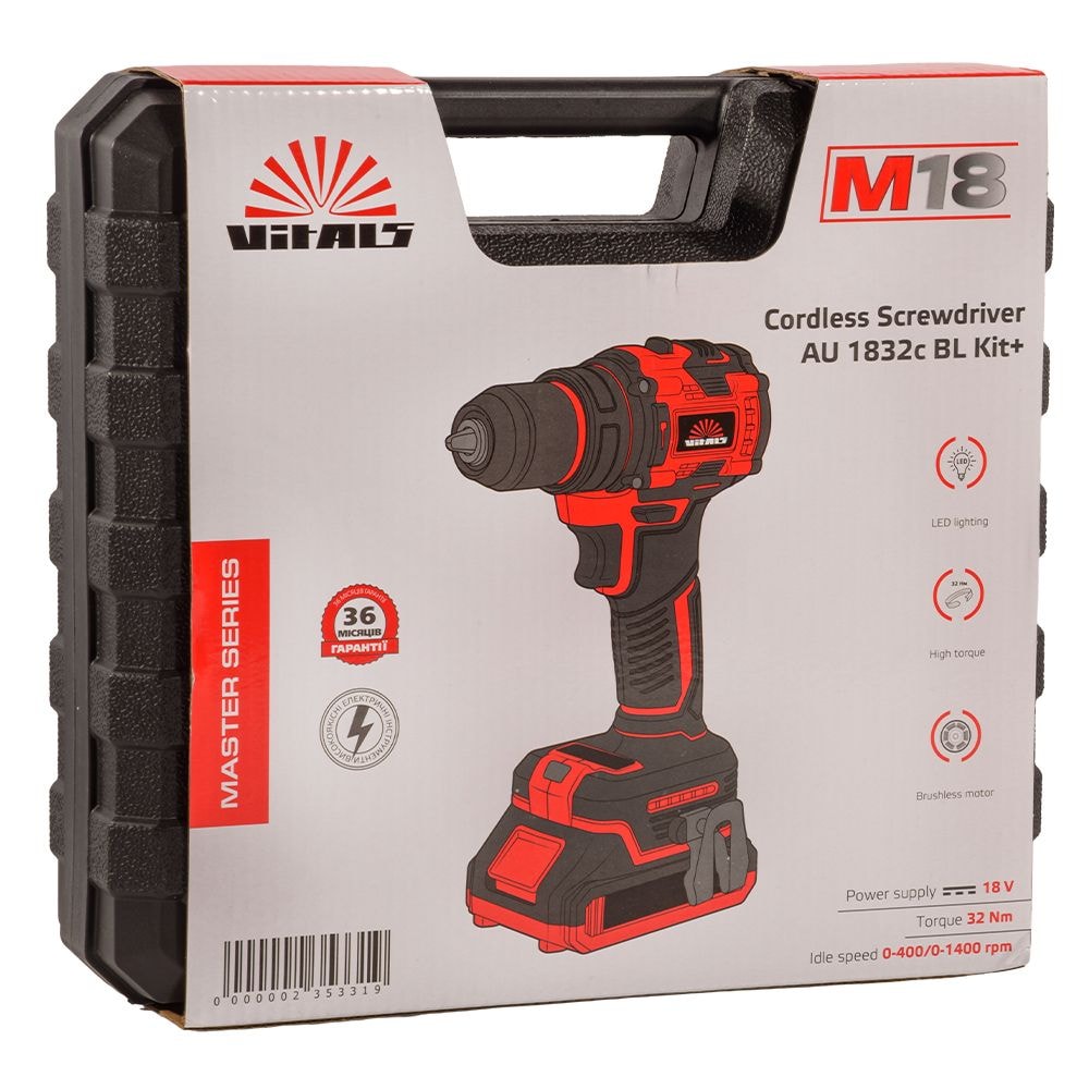 Дриль-шуруповерт акумуляторний Vitals Master AU 1832c BL Kit+ 235331