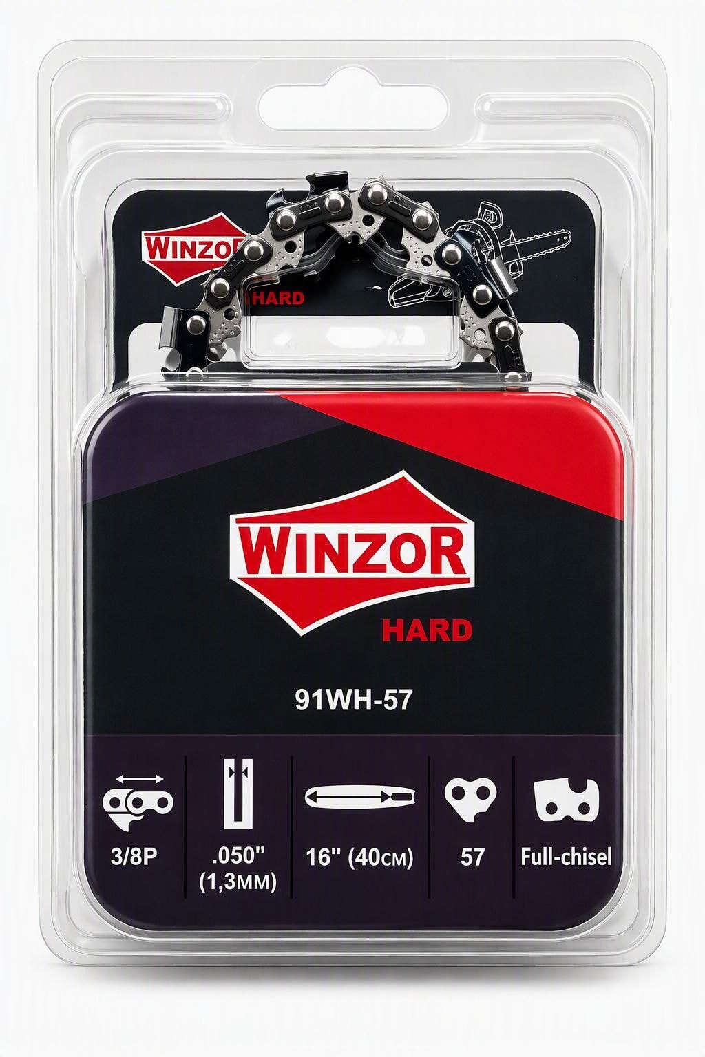 Winzor HARD 91WH 28+1 - 3/8 піко - 1.3 мм - 57 ланок. Супер зуб (Блістер заводська склепка) 6520164